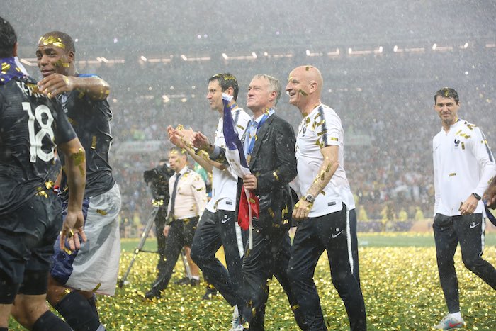 Après la remise de la Coupe du monde le 15 juillet 2018.