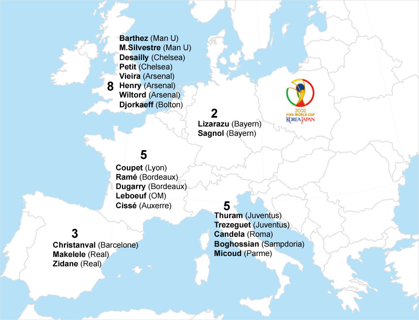 Coupe du monde 2002 (Corée du Sud et Japon) - Liste des 23