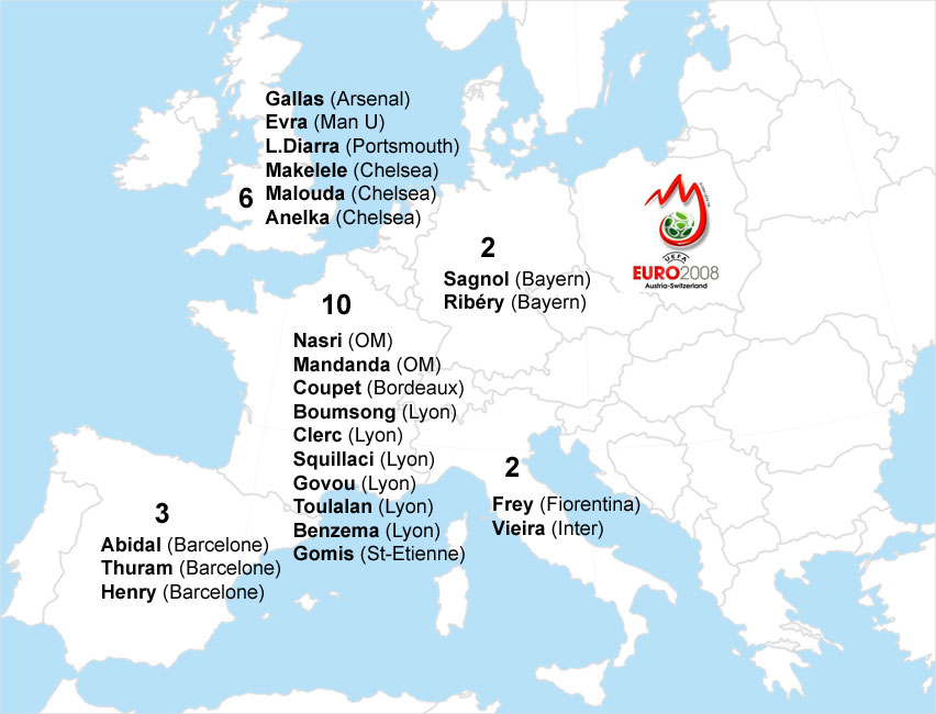 Euro 2008 (Suisse et Autriche) - Liste des 23